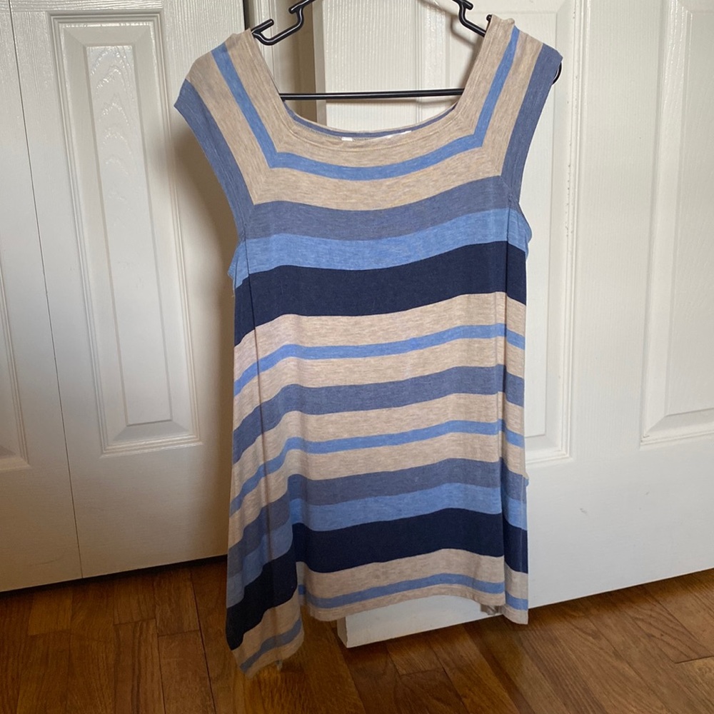 Max Studio Striped Sleeveless Top